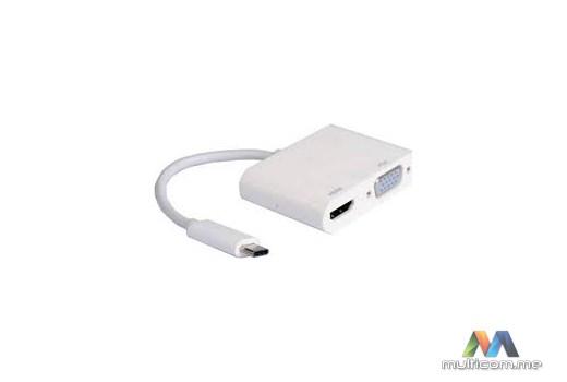 E-GREEN USB 3.1 tip C (M) - HDMI +VGA+2xUSB