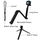 Puluz 3-Way Grip Foldable Tripod Selfie-stick Extension Monopod PU202 Oprema za akcione kamere