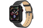 Swissten Apple watch Leather band black (42, 44, 45, 49) mm
