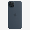 Apple iPhone 15 Plus Silicone Case with MagSafe Storm Blue