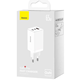 Baseus GaN5 Pro 2xUSB-C / USB 65W (white)