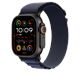 Apple Watch 49mm Loop: Navy Alpine Loop Medium - Black Titanium Finish