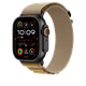 Apple Watch 49mm Loop: Tan Alpine Loop Small - Black Titanium Finish