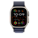 Apple Watch 49mm Loop: Navy Alpine Loop Small - Natural Titanium Finish