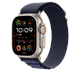 Apple Watch 49mm Loop: Navy Alpine Loop Small - Natural Titanium Finish