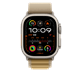 Apple Watch 49mm Loop: Tan Alpine Loop Medium - Natural Titanium Finish