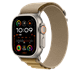 Apple Watch 49mm Loop: Tan Alpine Loop Medium - Natural Titanium Finish