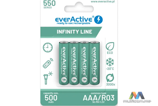 everActive Ni-MH R03 AAA 550 mAh Infinity Line Baterija