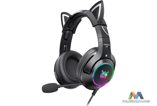 ONIKUMA K9 CAT EARS (Black) Gaming slusalice