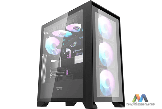 Darkflash DRX70 GLASS Black (4x RGB fan) Kuciste