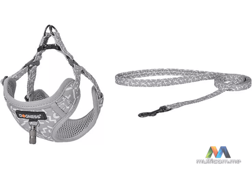 Dogness povodac i pojas set za macku (siva)
