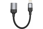 Swissten OTG Adapter Textile Lightning / USB-A 0,12 M Black