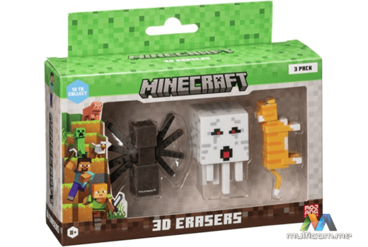 Minecraft 3D ERASERS - 3 PACK VER.A gaming figura