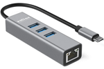 SECOMP Roline USB Type C to Gigabit Ethernet Converter + Hub 3x