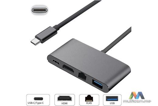 E-GREEN USB Tipc C - HDMI - RJ45