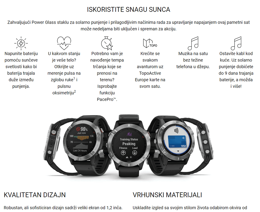 Garmin Fenix 6S Solar (Gold/sand)