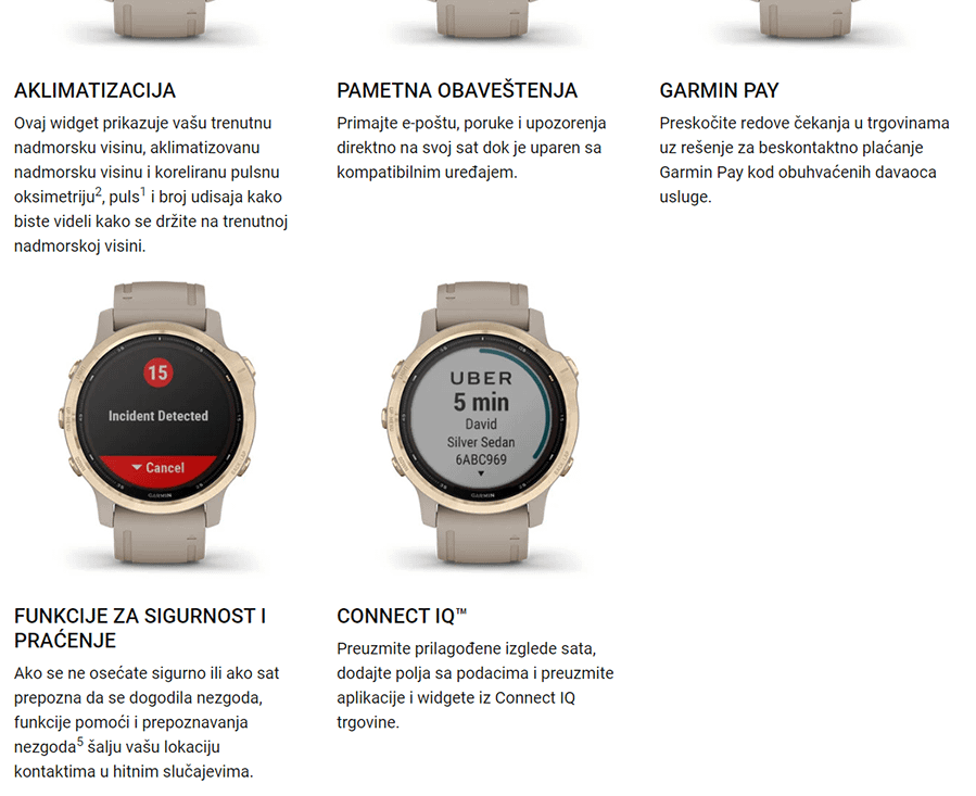 Garmin Fenix 6S Solar (Gold/sand)