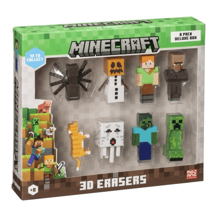 MINECRAFT 3D GUMICE - 8 PACK DELUX BOX VER.B