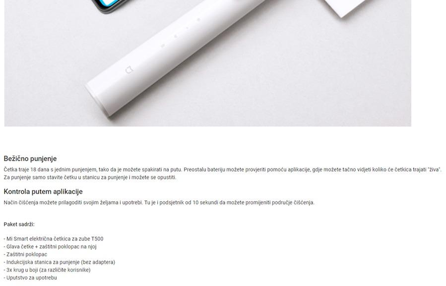 Xiaomi Mi Electric Toothbrush T500 (Bijela)