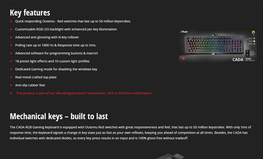 Trust GXT 890 Cada RGB