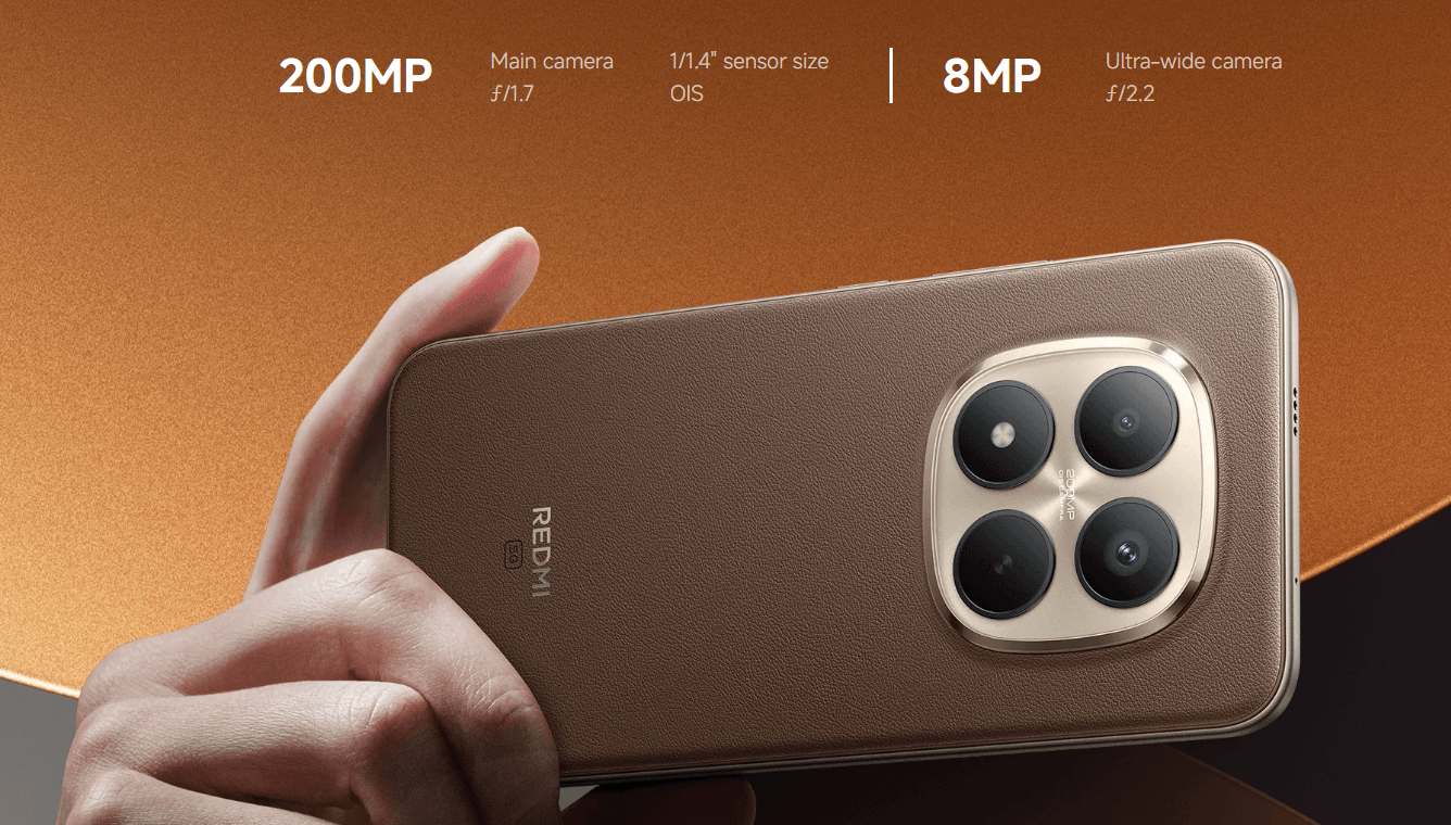 Xiaomi Redmi Note 15 Pro+ 5G 12GB 512GB Mocha Brown smartphone