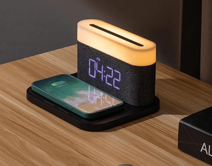 Moye Aurora Lamp with Clock and Wi-Fi Charger