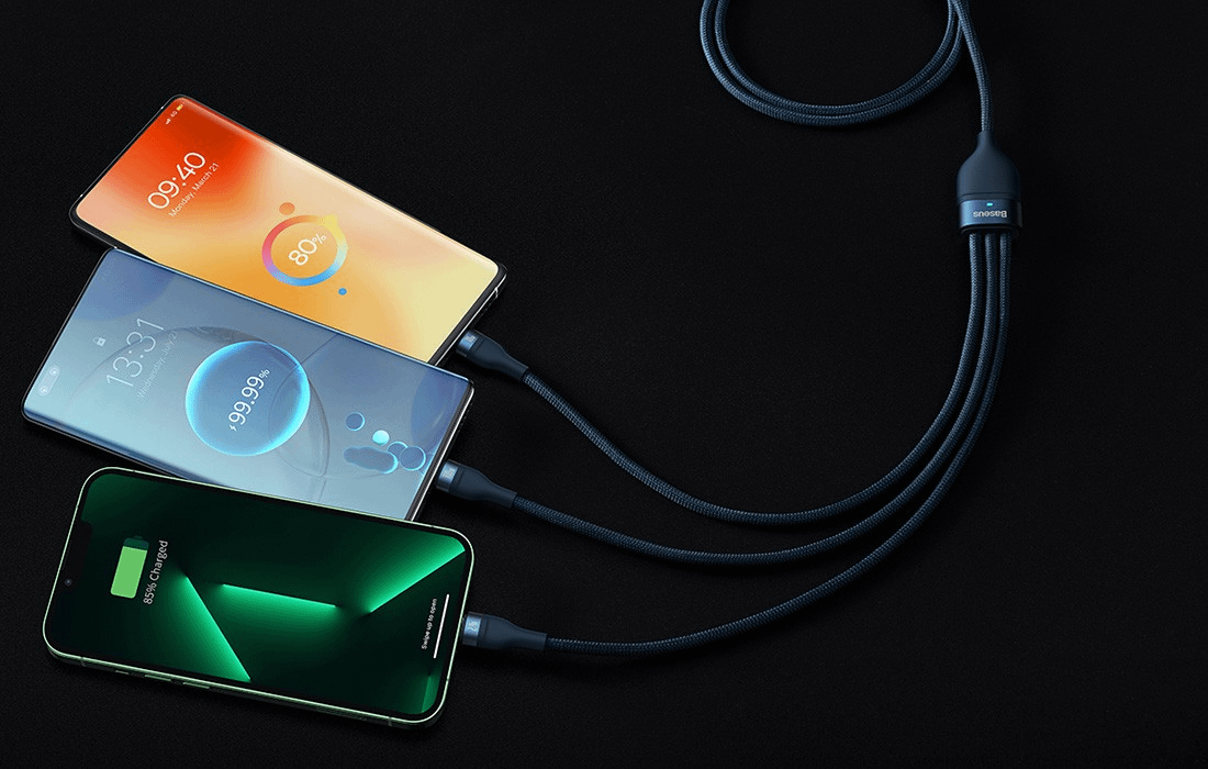 Baseus Flash 3-in-1 100W 1.2m Blue