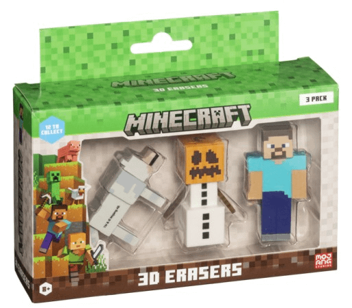 MINECRAFT 3D GUMICE - 3 PACK VER.B