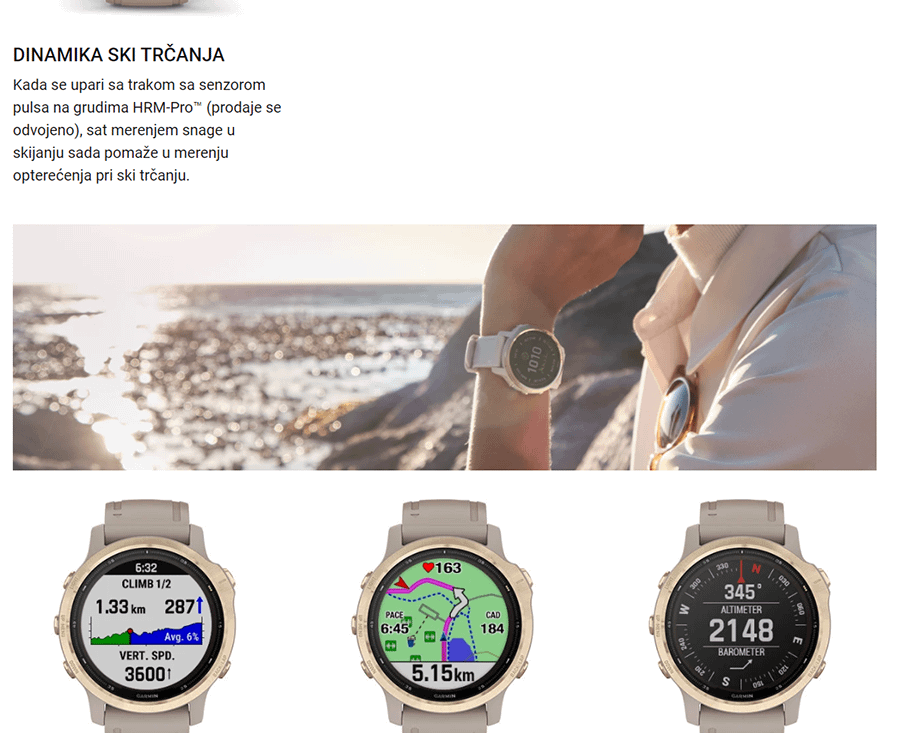Garmin Fenix 6S Solar (Gold/sand)