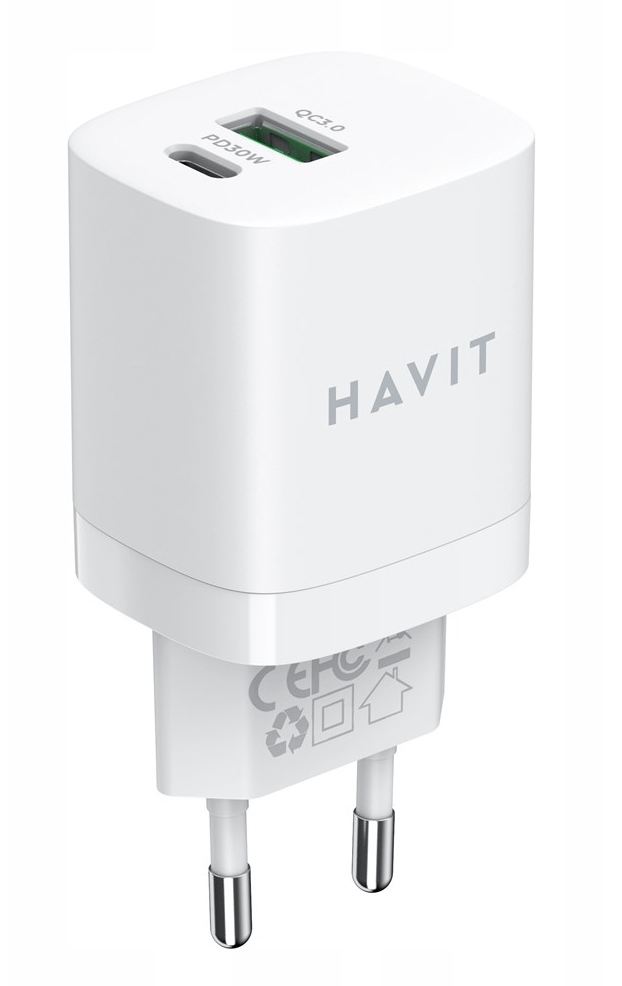 HAVIT UC30 EU USB-A USB-C punjač (Bijela)
