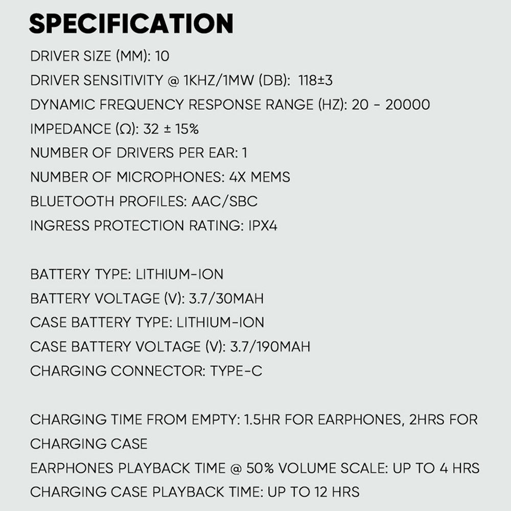 SONICGEAR EarPump TWS Q1 ANC Black