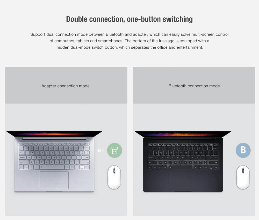 Xiaomi Mi DualMode Wireless Mouse Silent edition White