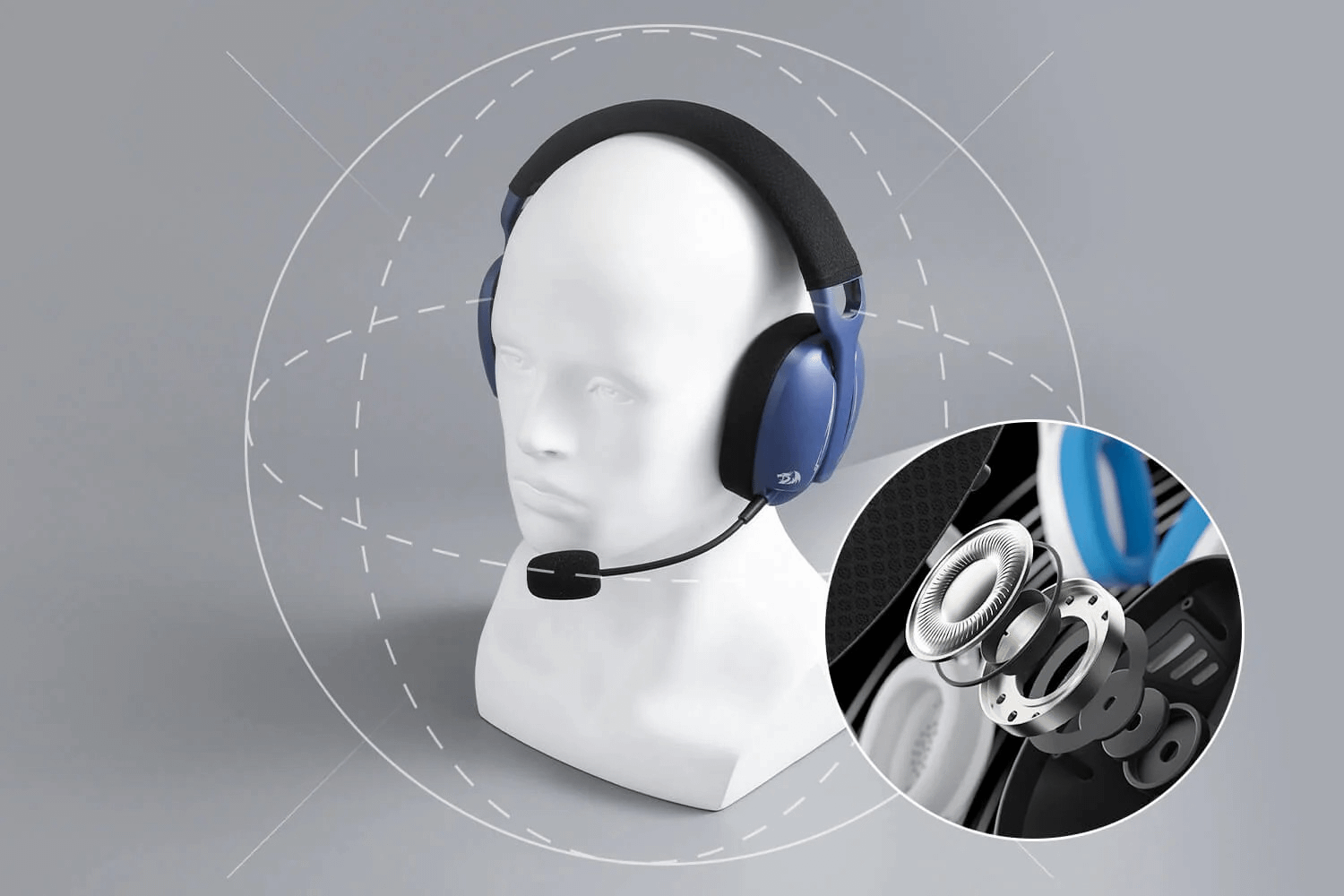 REDRAGON SKULD PRO H878 (White / Gray) slušalice