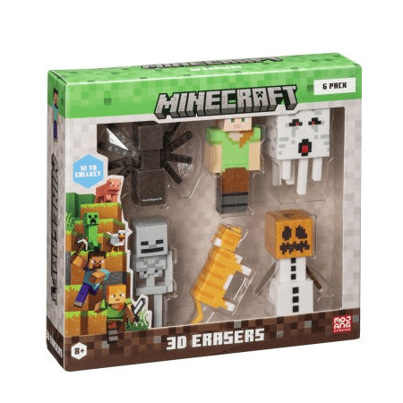 MINECRAFT 3D GUMICE - 6 PACK DELUX BOX VER.B