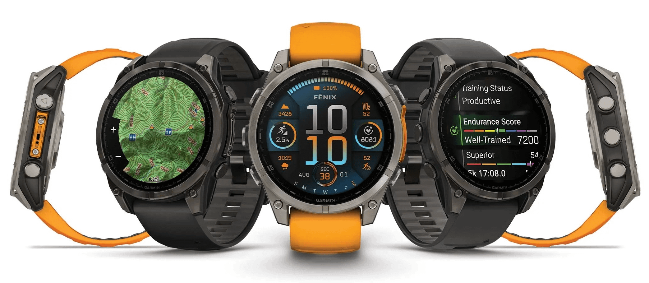 Garmin  Fenix 8 47mm Sapphire Titanium Orange