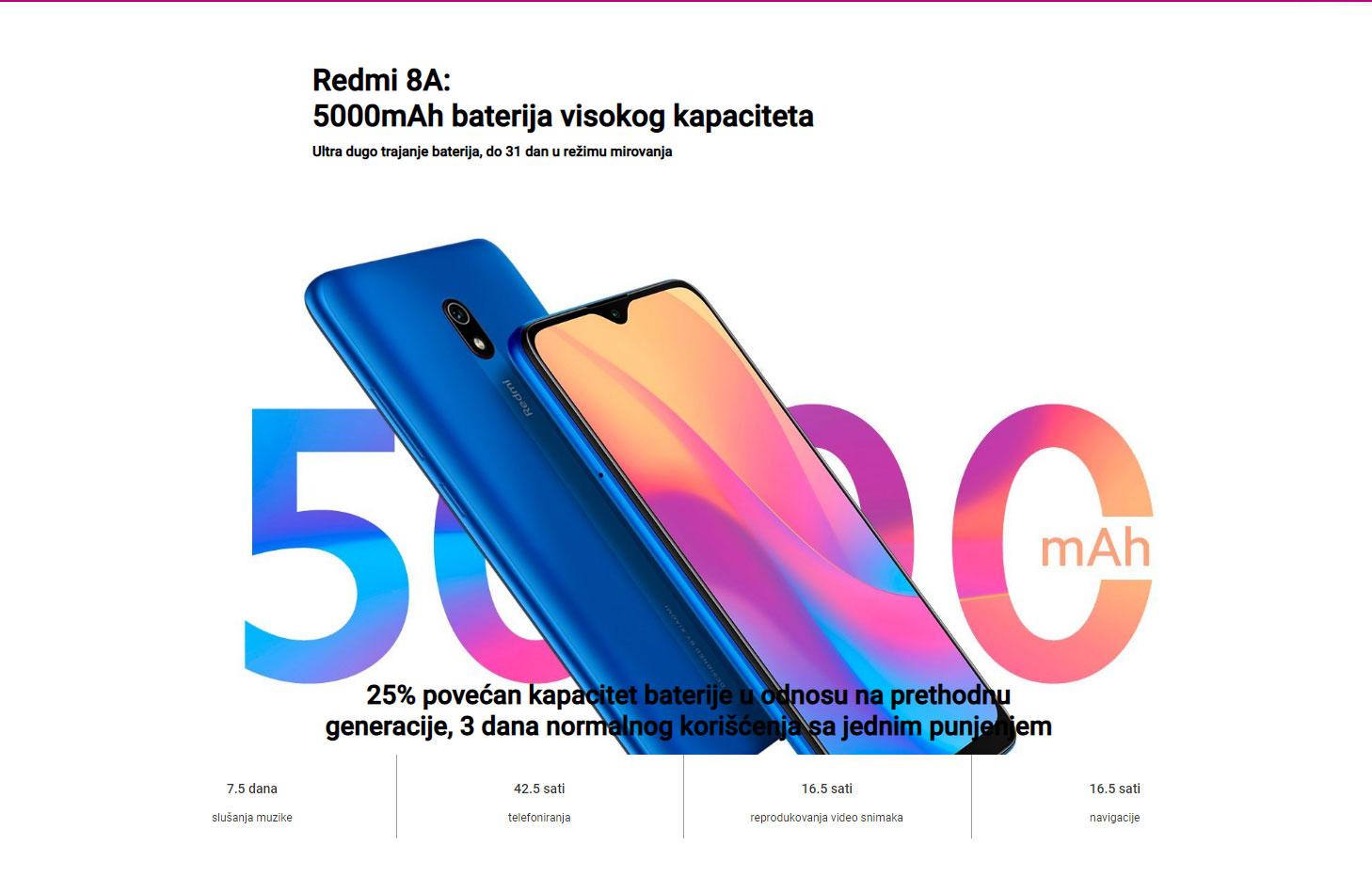 Xiaomi REDMI 8A 2GB 32GB BLACK