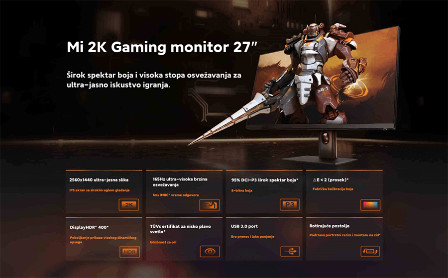 Xiaomi Mi 2K Gaming monitor 27”