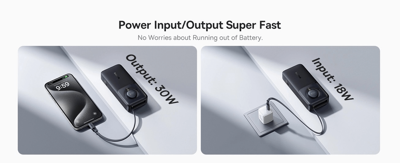 Baseus Free2Pull 10000mAh Grey Power Bank