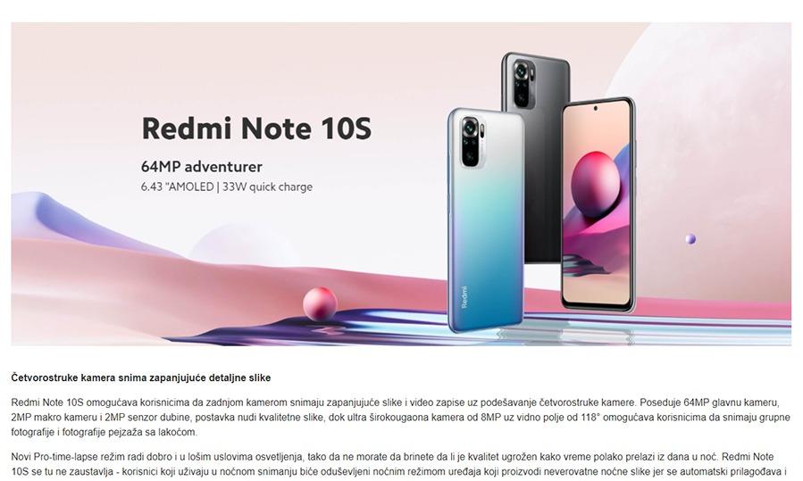 Xiaomi Redmi Note 10S 6GB 128GB Pebble White