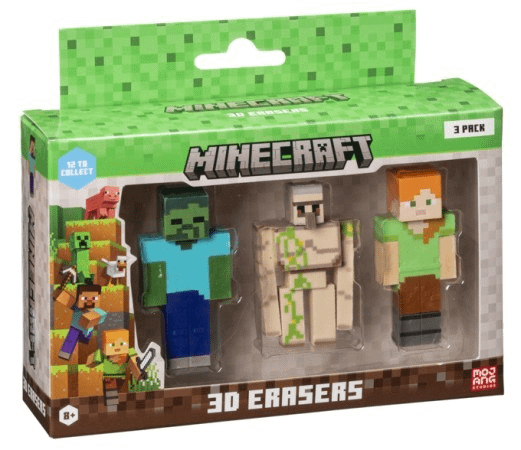 MINECRAFT 3D GUMICE - 3 PACK VER.C