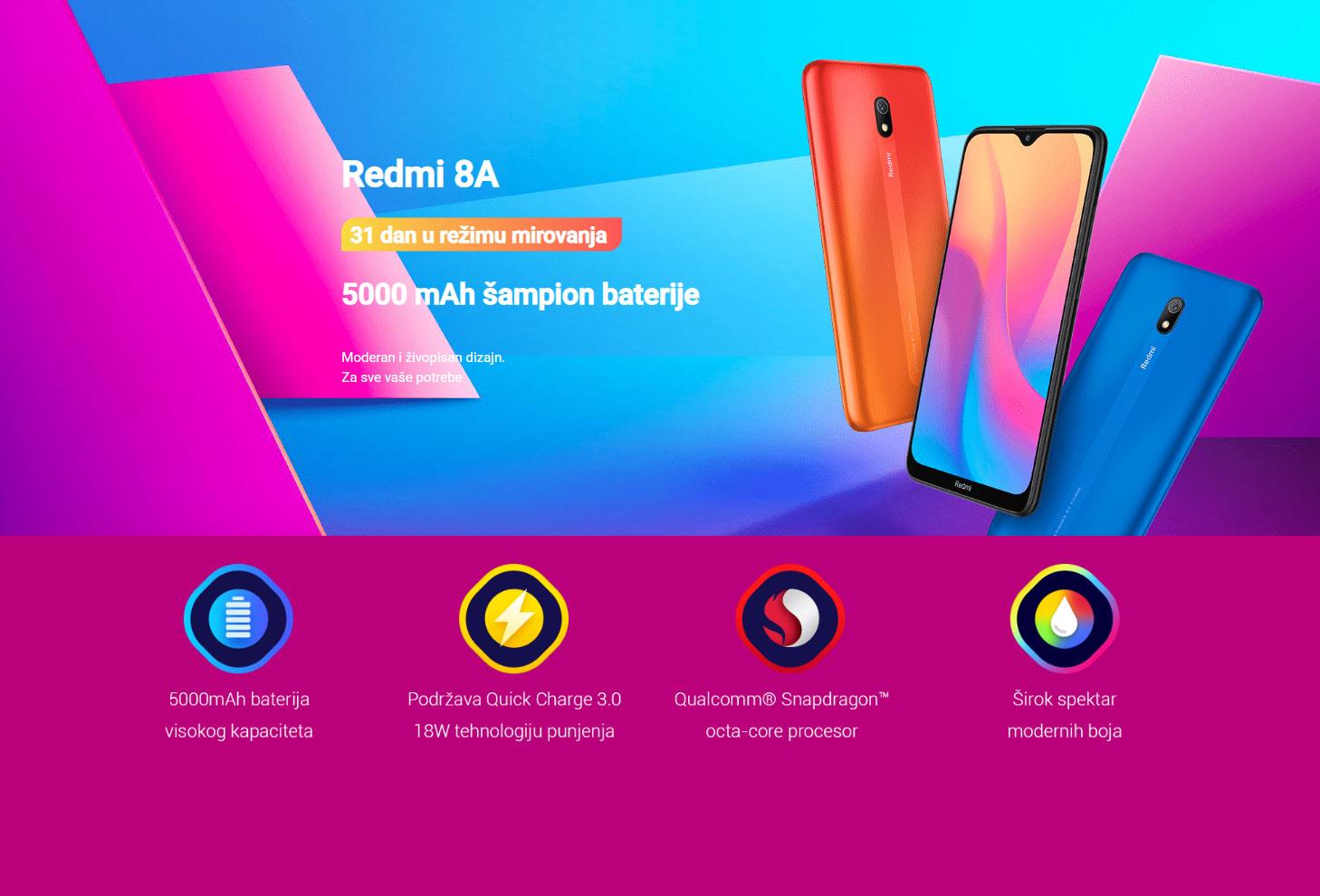 Xiaomi REDMI 8A 2GB 32GB BLACK