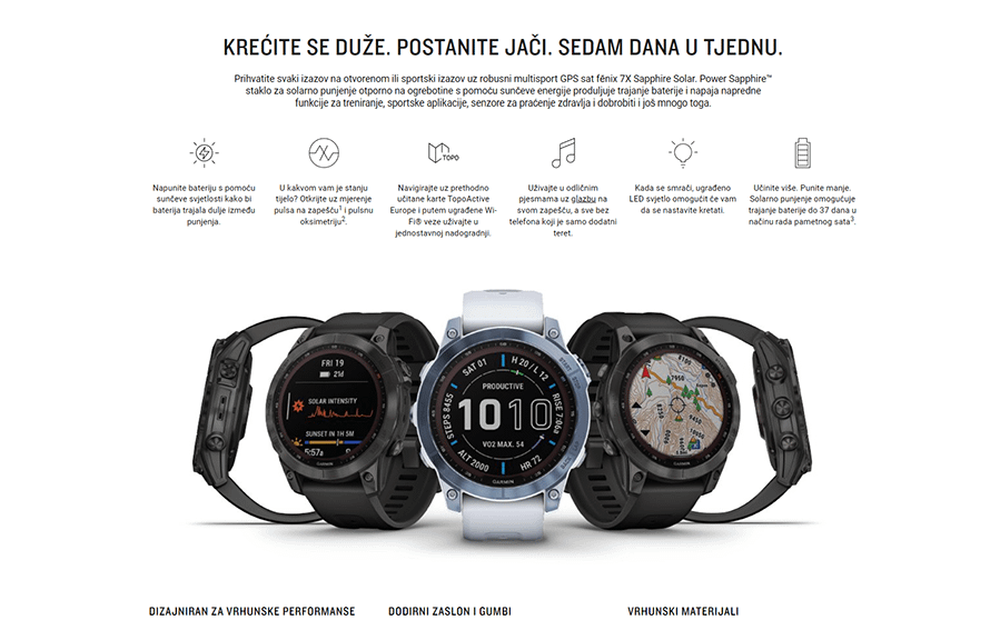 Garmin Fenix 7X Sapphire Solar Edition (Mineralno plavi)