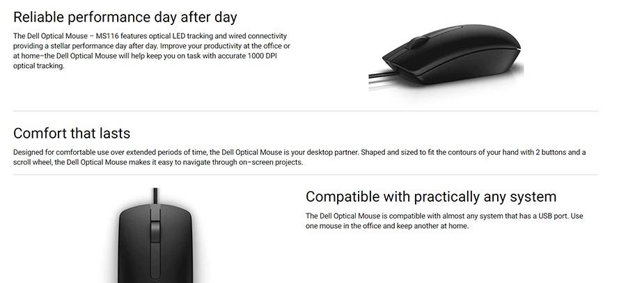 Dell MS116 USB bijeli