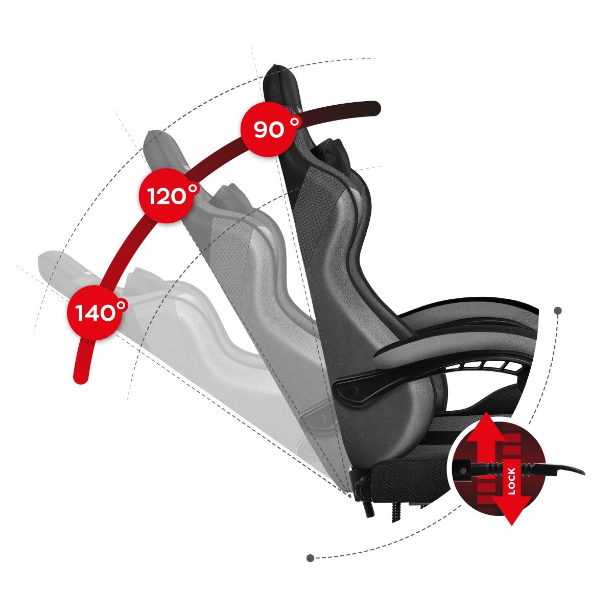 HUZARO FORCE 4.7 GREY MESH gaming stolica