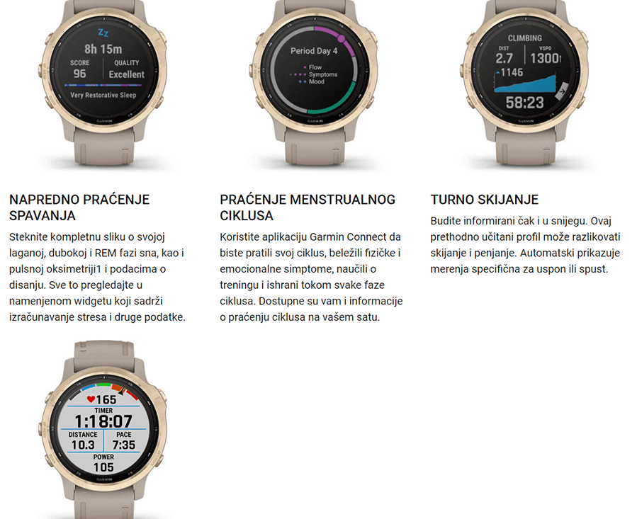 Garmin Fenix 6S Solar (Gold/sand)