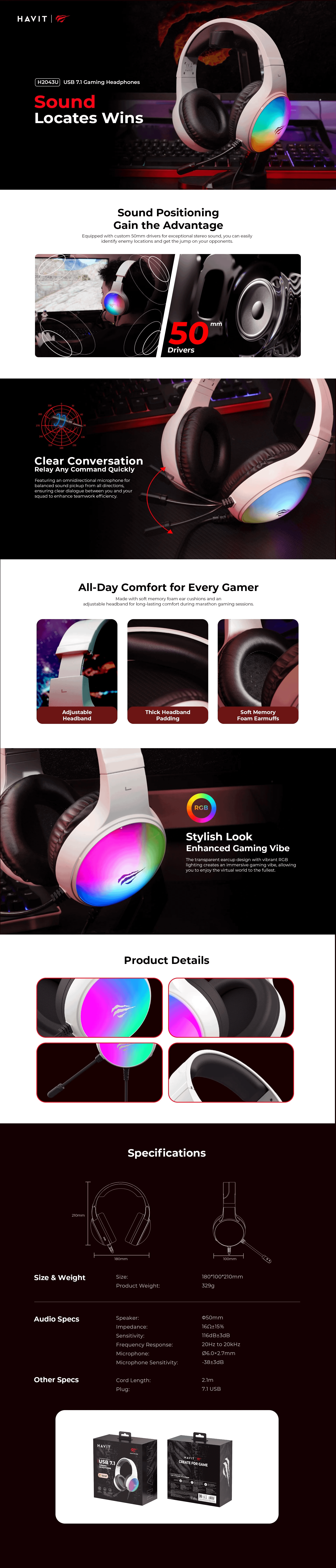 HAVIT H2043U (Black / White)