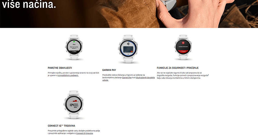 Garmin Fenix 6S (Roza/Bijela)