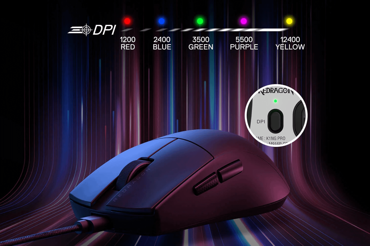 REDRAGON K1NG M724 (1K Hz) White