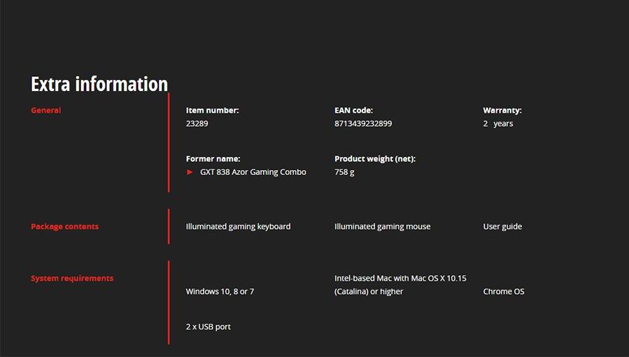 Trust GXT 838 Azor  Combo