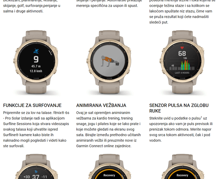 Garmin Fenix 6S Solar (Gold/sand)